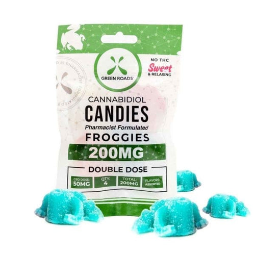 Green Roads 200mg CBD Candies Froggies Sweet Double Dose (50mg x 4) - Natty Supps