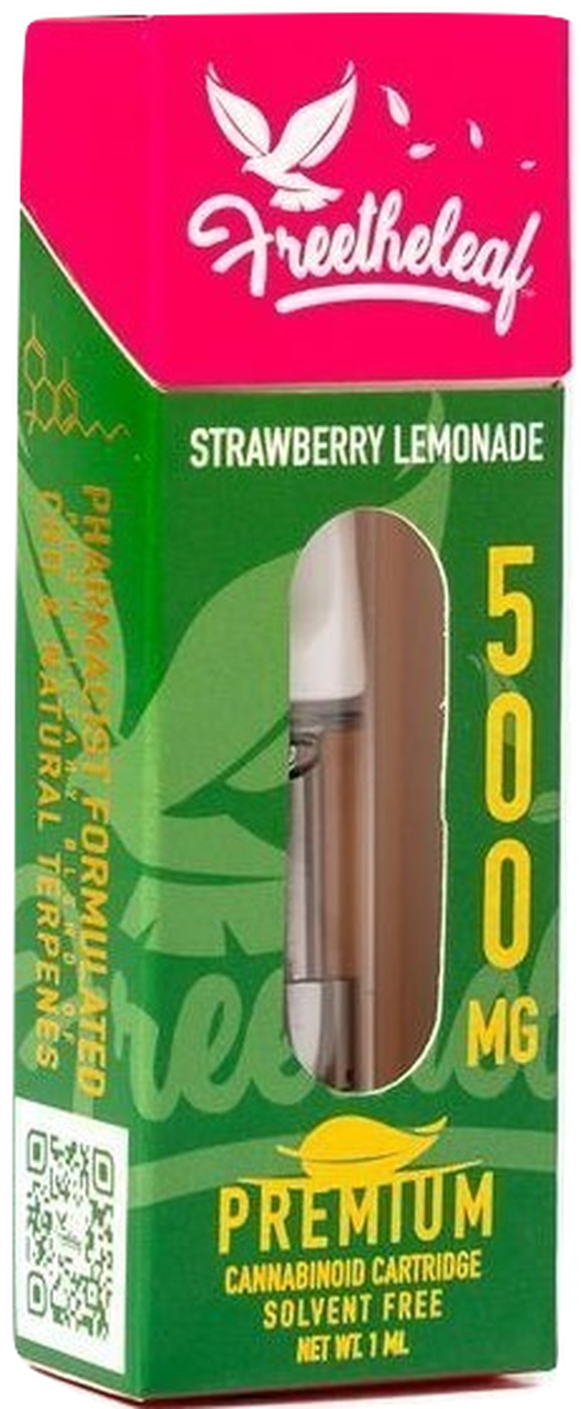 Green Roads Free the Leaf Strawberry lemonade 500mg Cartridge - Natty Supps